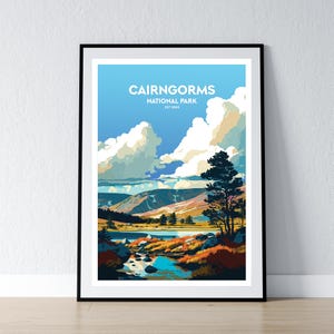 Cairngorms National Park Poster Cairngorms National Park Druck Minimalistisches Poster Print Wohnkultur Wand Kunst Reise Geschenk WPA