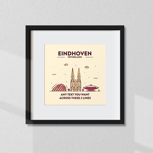 Stampa personalizzata di Eindhoven, Poster personalizzato di Eindhoven, Coordinate di Eindhoven, Eindhoven Wall Art, Wall Print, Regalo di viaggio, Souvenir