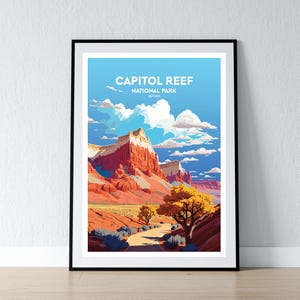 Cappolic Reef National Park Poster Druck Minimalistisches Poster Druck Home Decor Wand Kunst Reise Geschenk WPA