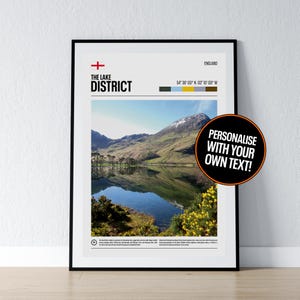 Lake District Poster Lake District Wall Art Lake District Coordinates England Photo Print English Travel Gift Poster Print Home Wall Decor