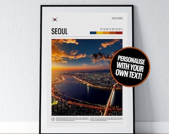 Seoul Poster Seoul Wall Art Seoul South Korean Coordinates Photo Print Travel South Korean Gift Poster Print Home Wall Decor