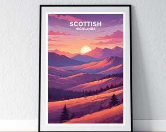 Scottish Highlands Print, Scottish Highlands Poster, Scottish Highlands Wall Art, Scottish Wall Art, Scotland Print, Scotland Poster