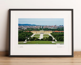 Vienna Print, Vienna Poster, Vienna Coordinates, Vienna Wall Art, Vienna Black and White, Vienna Travel, Vienna Austria, Schonbrunn Palace