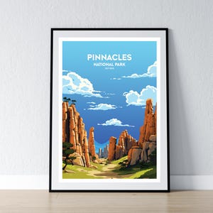Pinnacles National Park Poster Pinnacles National Park Druck Minimalistisches Poster Print Wohnkultur Wand Kunst Reise Geschenk WPA