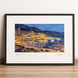 Monaco Print, Monaco Poster, Monaco Koordinaten, Monaco Wandkunst, Monaco Fotodruck, Monaco Reise, Monte Carlo Print, Monte Carlo Poster