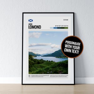 Loch Lomond Poster Loch Lomond Wall Art Loch Lomond Koordinaten Schottland Fotodruck Scottish Reisegeschenk Poster Druck Hauswanddekor