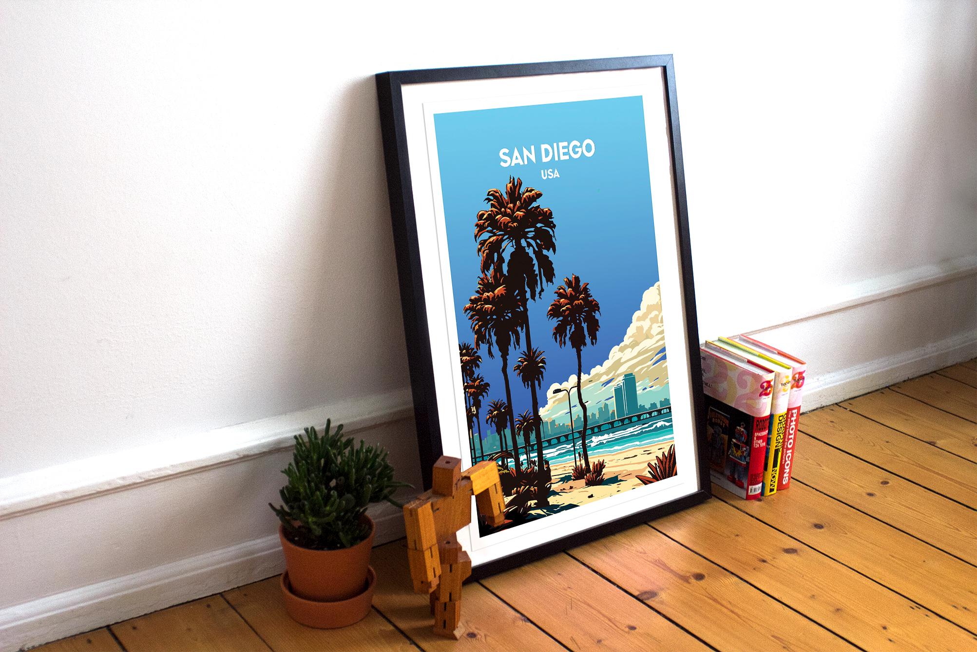San Diego Poster San Diego Print San Diego Wall Art Gift Travel Poster ...