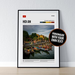 Hoi An Poster Hoi An Wall Art Hoi An Vietnam Koordinaten Fotodruck Vietnamesisch Reisegeschenk Poster Print Home Wanddeko