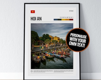 Hoi An Poster Hoi An Wall Art Hoi An Vietnam Coordinates Photo Print Vietnamese Travel Gift Poster Print Home Wall Decor