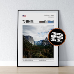 Yosemite National Park Poster Yosemite National Park Print Minimalistisches Poster Print Wohnkultur Wand Kunst Reise Geschenk WPA