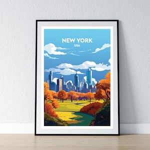 New York Plakat New York Druck New York Wand Kunst Geschenk USA Poster Druck New York USA Haus Wand Dekor Illustration