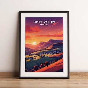 Hope Valley-afdruk, Hope Valley-poster, Hope Valley, Hope Valley-muurkunst, Hope Valley-fotoafdruk, Hope Valley-reizen, wanddecoratie