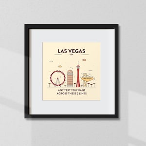 Personalised Las Vegas Print, Las Vegas Poster, Las Vegas Coordinates, Las Vegas Wall Art, Wall Print, Travel Gift, Souvenir