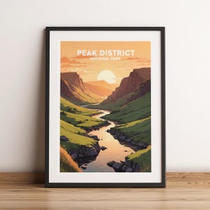 Peak District Print, Peak District Poster, Peak District Retro Poster Print, Peak District Wall Art, Peak District National Park