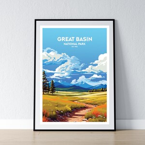 Great Basin Nationalpark Poster Print Minimalistisches Poster Druck bildende Kunst des Great Basin Nationalpark Poster Print Reisegeschenk WPA