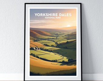 Yorkshire Dales National Park Poster Yorkshire Dales National Park Print Minimalist Poster Print Home Decor Wall Art Travel Gift WPA