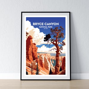 Bryce Canyon National Park Poster Bryce Canyon National Park Druck Minimalistisches Poster Print Wohnkultur Wand Kunst Reise Geschenk WPA