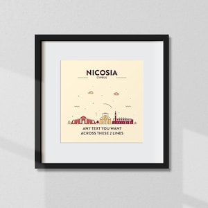 Stampa Nicosia personalizzata, Poster Nicosia personalizzato, Coordinate Nicosia, Nicosia Wall Art, Wall Print, Regalo di viaggio, Souvenir, Oggettistica per la casa