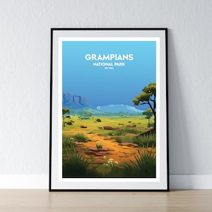 Grampians National Park Poster Grampians National Park Druck Minimalistische Poster Print Wohnkultur Wand Kunst Reise Geschenk WPA