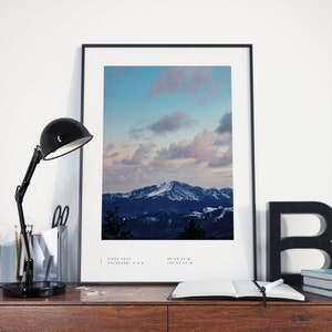 Pikes Peak Print, Pikes Peak Poster, Pikes Peak Coordinates, Pikes Peak Wall Art, Pikes Peak Photo Print, Pikes Peak Travel, Wall Decor