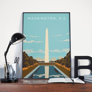 Washington D.C Print, Washington D.C Poster, Washington DC Vintage Retro Print, Washington DC Vintage Retro Poster, Washington DC Art