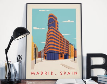 Madrid Print, Madrid Poster, Madrid Vintage Retro Print, Madrid Vintage Retro Poster, Madrid Wall Art, Madrid Travel, Madrid Home Decor