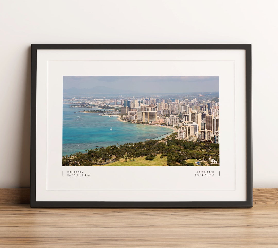 Honolulu Print Honolulu Poster Hawaii Print Hawaii Poster Etsy