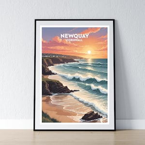 Newquay Print, Newquay Poster, Cornwall Druck, Cornwall Poster, Newquay Wandkunst, Cornwall Wandkunst, Fistral Beach