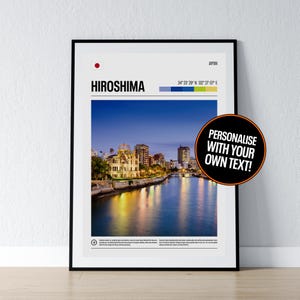 Hiroshima Poster Hiroshima Wall Art Hiroshima Japan Koordinaten Fotodruck Reisegeschenk Poster Print Home Wanddeko