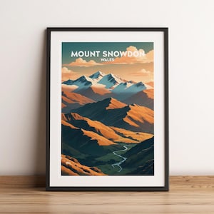 Mount Snowdon Print, Mount Snowdon Poster, Snowdon Wall Art, Snowdonia Travel, Wales Print Poster, Wales Wall Art, Snowdonia National Park