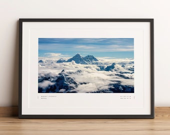 Mount Everest Print, Mount Everest Poster, Mount Everest Coordinates, Mount Everest Wall Art, Mount Everest Photo Print, Everest Travel