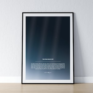 The Pale Blue Dot Print, Carl Sagan Zitat, Poster, Druck, Inspirationszitat, Erde, Astronomie, minimalistisch, Wandkunst, Wohnkultur