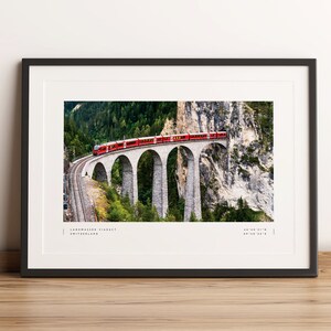 Landwasser Viaduct Print, Landwasser Viaduct Poster, Landwasser Coordinates, Landwasser Wall Art, Landwasser Photo Print, Swiss Alps Print