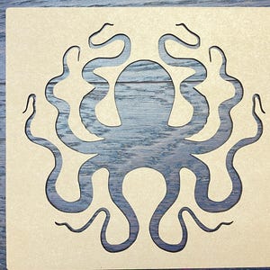 Stencil polpo / Stencil cartone 1/16&#39;&#39; / Da 5&#39;&#39; a 14&#39;&#39;