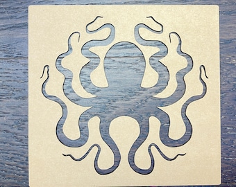 Octopus stencil  / 1/16&#39;&#39; cardboard stencil  / 5&#39;&#39; to 14&#39;&#39;