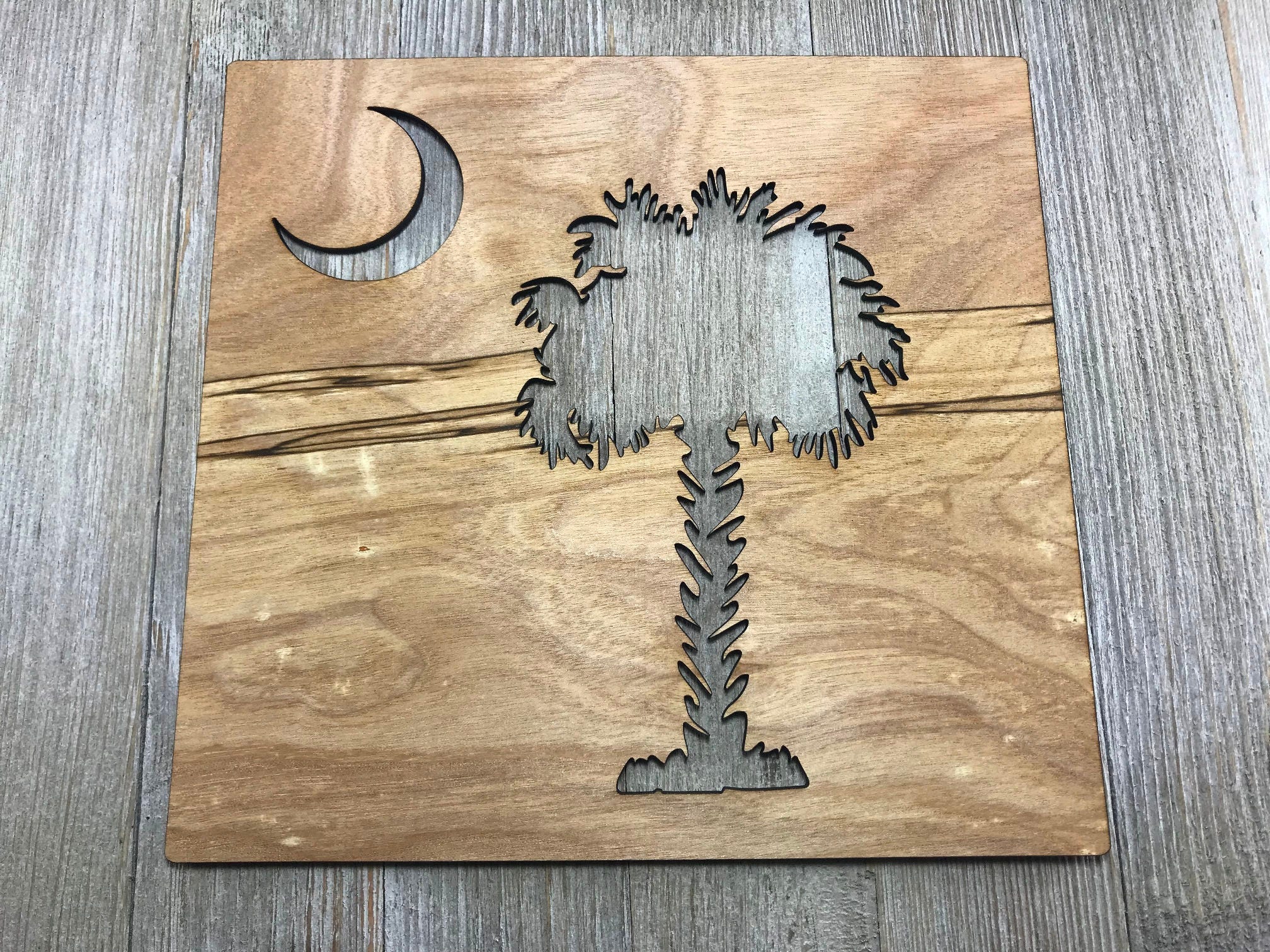 Palmetto Tree and Moon stencil / wood stencil / Laser cut Etsy