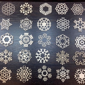 Fiocchi di neve tagliati al laser / 5 pezzi per set / diametro 4&#39;&#39;
