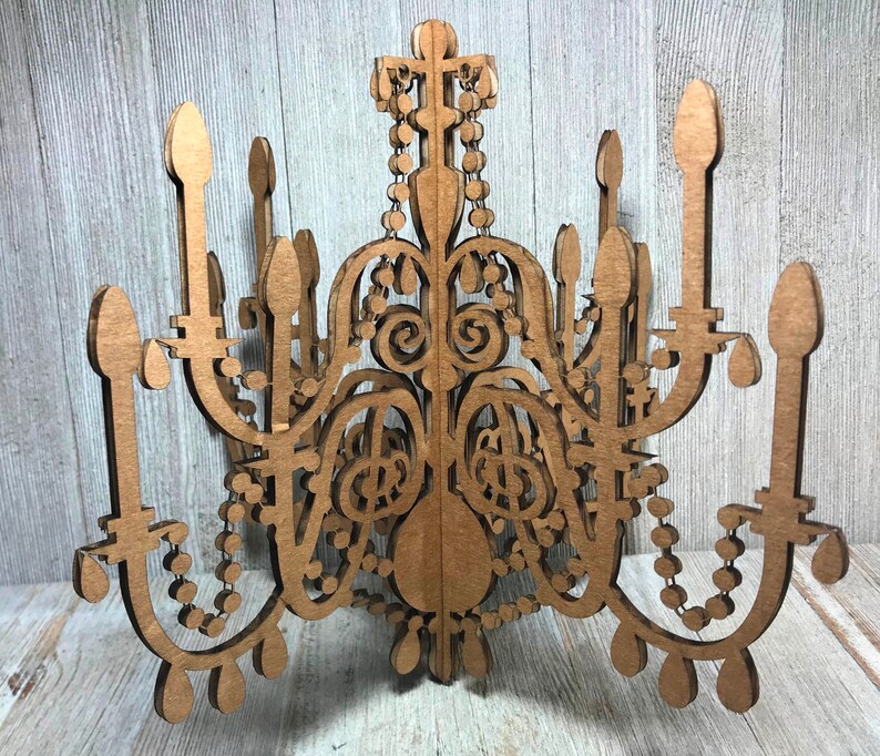 Laser Cut Cardboard Chandelier Model 510'' Wide Etsy