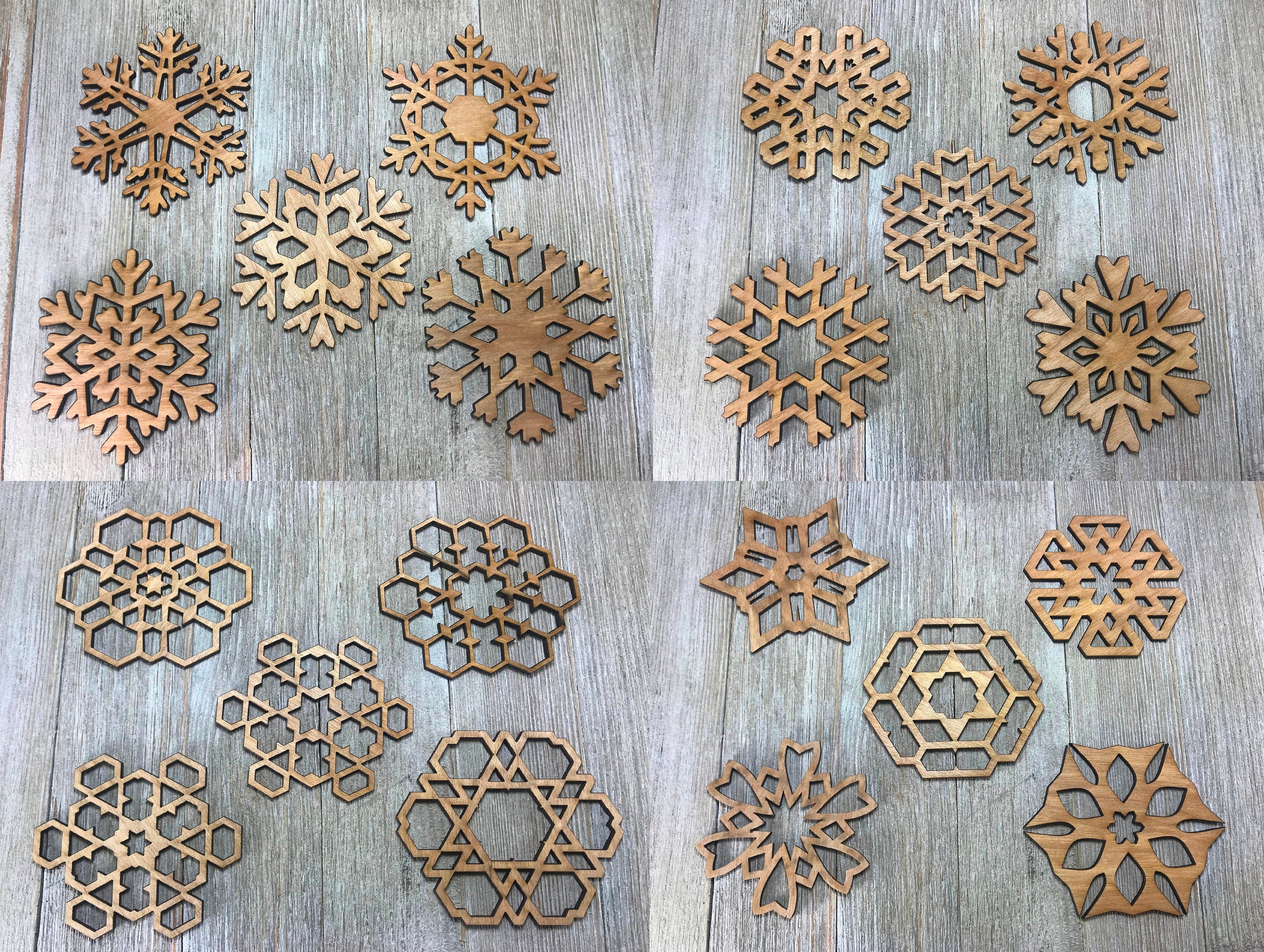 Laser cut snowflakes / 5 pcs per set / 3'' diameter Etsy
