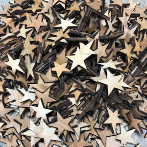 Bulk Laser-Cut Wooden Stars, Crafting Supplies, Baltic Birch Plywood bild 1