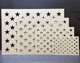 4 pack / USA Flag / 50 star's stencil / 1/16'' cardboard stencil / union stencil /0.5'' / 0.75'' / 1''  / 1.25''