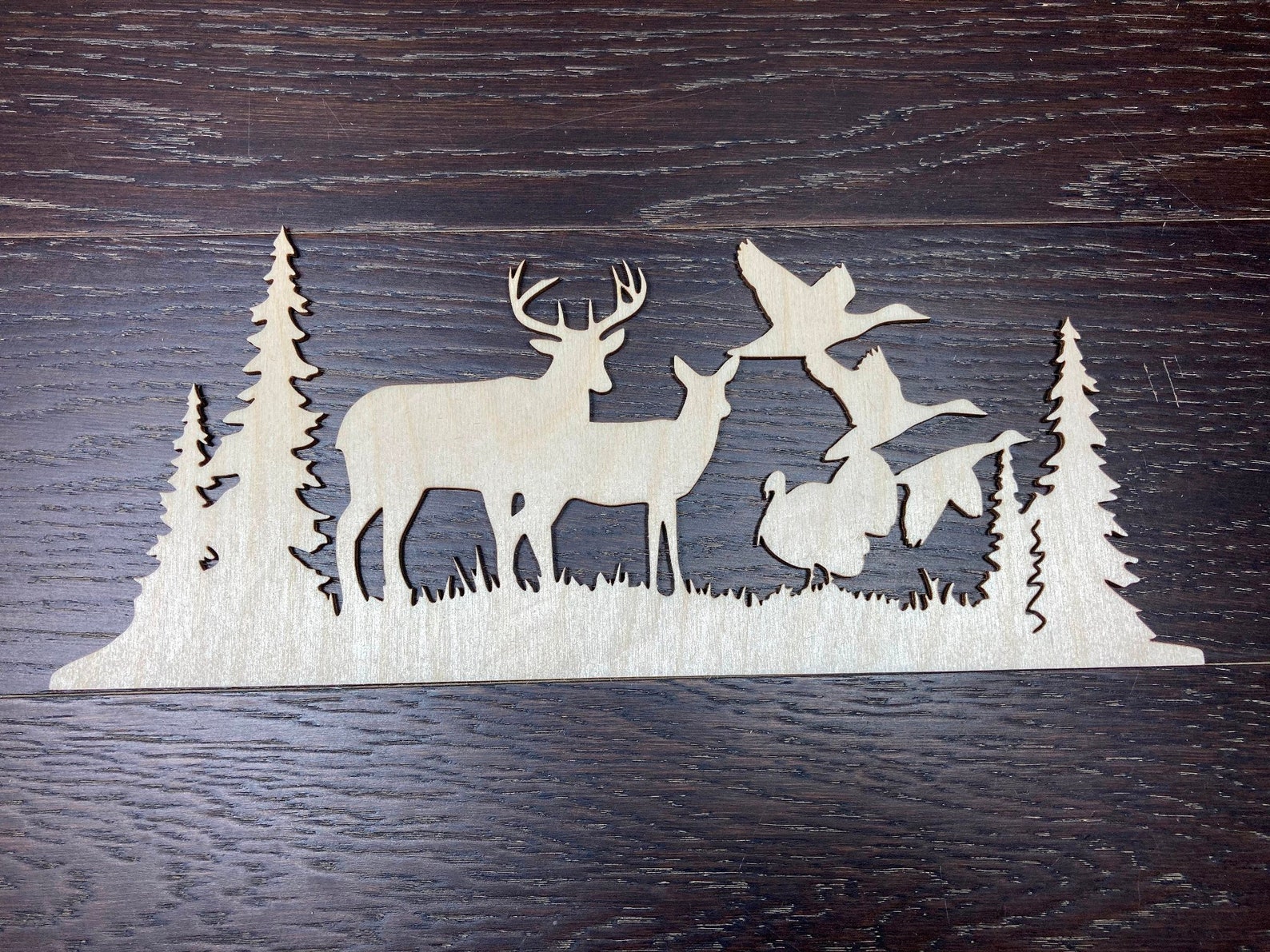 Laser cut Nature scene 12'' wide Etsy
