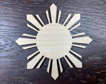 4&#39;&#39; - 14&#39;&#39; / Filipino sun  / Wooden logo