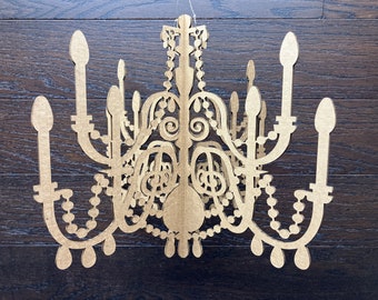 Cardboard Chandelier model 5 - 15'' wide / 4 branches