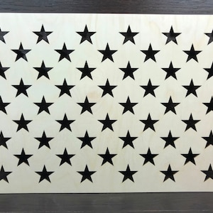 Laser cut stencil 18.5&#39;&#39; x 13.1&#39;&#39; with 1.5&#39;&#39; stars