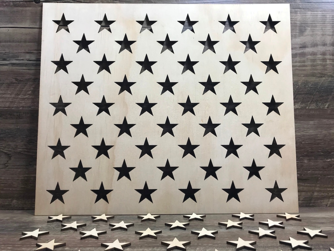 USA Flag / 50 Star's Stencil / Wooden Stencil / Union Stencil /0.75 ...