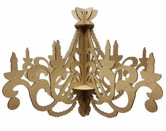 Cardboard Chandelier model 2 - 20'' wide / 5 branches