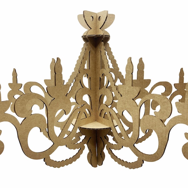 Cardboard Chandelier model 2 - 20'' wide / 5 branches