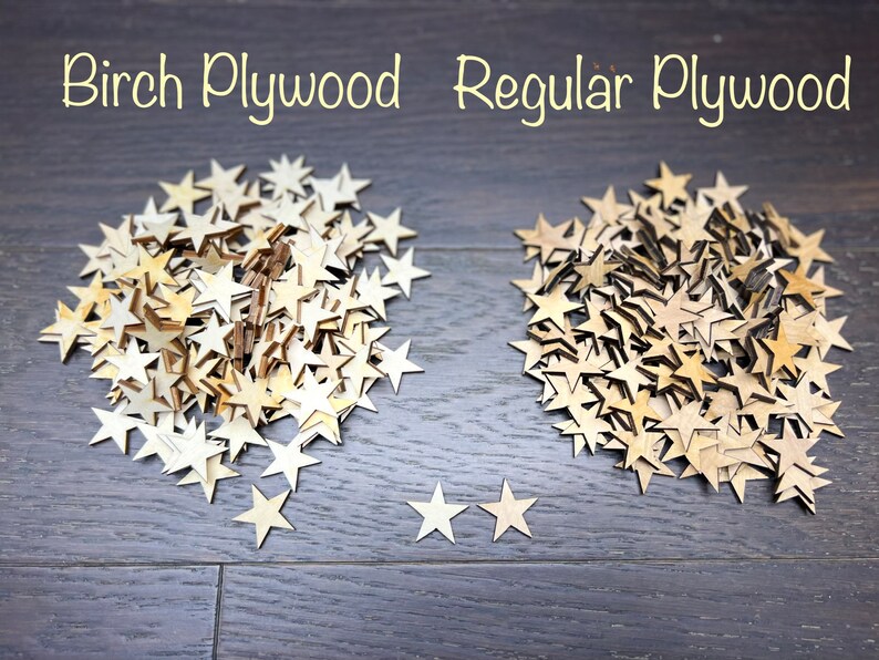 Bulk Laser-Cut Wooden Stars, Crafting Supplies, Baltic Birch Plywood bild 3