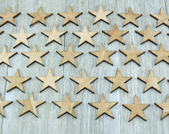 Laser-cut wooden stars- crafting supplies wooden stars 0,5/0,75/1/1,25/1,5/1,75/2